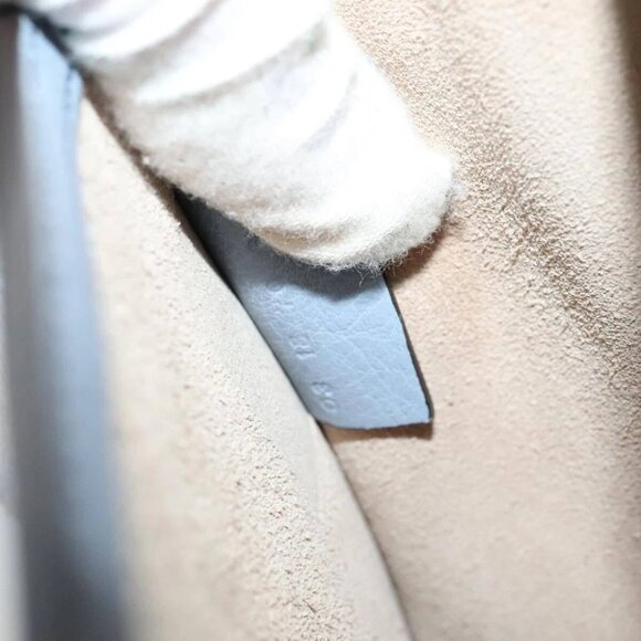 Chloe Nile Hand Bag Leather 2way Light Blue Gold Auth 111358V - Picture 3 of 16